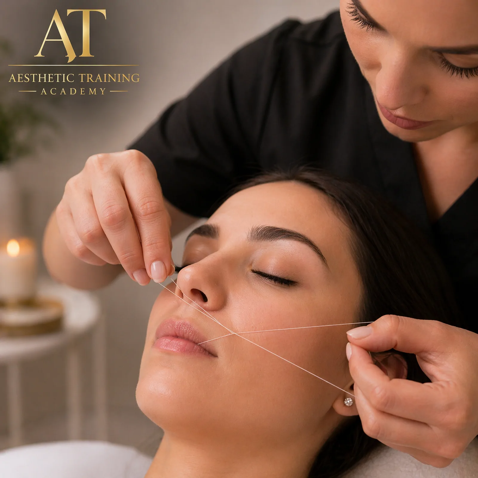 Threading (Epilação com Linha) — curso na Aesthetic Training Academy